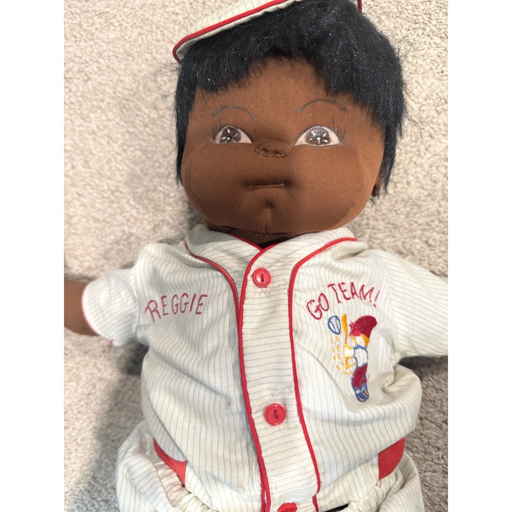 Vintage Reggie Baseball Doll "Go Team" Outfit Red Trim anatomical boy - Picture 2 of 6